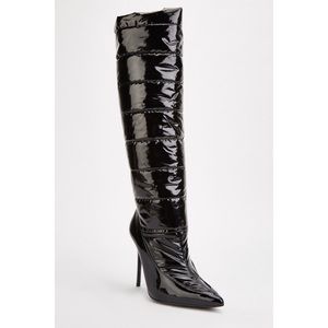 PVC Quilted Knee High Boots